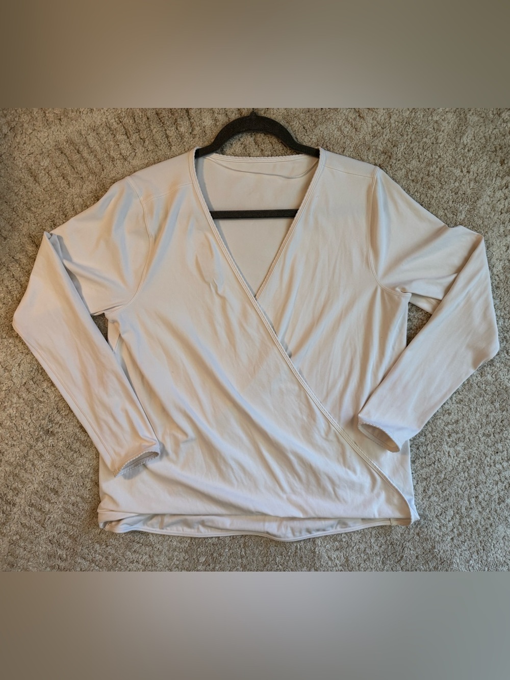 Lululemon white wrap top, size 12, in EUC (see notes) - Picture 3 of 7